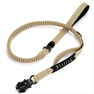 Poignardage de chien élastique tactique lourd Poignet de chien sans pulption Poignée réfléchissante Souffle-Absorber Pet Poigneau de chien grande laisse Kaki,1 * corde de chien, Khaki
