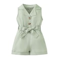 thumbnail image 1 of Wdgfv Ensemble pour Tout-Petite Fille Barboteuse Sans Manches Combinaison une Pièce Justaucorps Barboteuse Vêtements d'Été Vert 12-18 Mois, 1 of 6