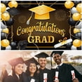 thumbnail image 2 of EXtraLarge Congrats Grad Banner 180x110 Cm | Graduation Party Decorations Black And Gold | Graduation Banner | Graduation Decorations Class Of | Red Graduatio, 2 of 9