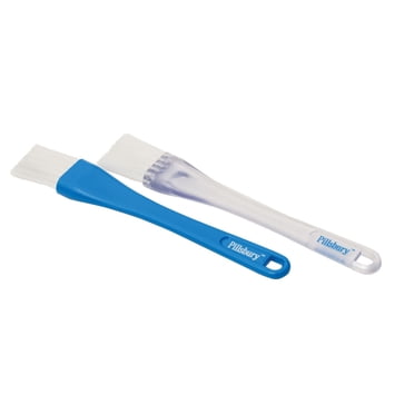 Pillsbury 2-Pack Nylon Basting and Baking & Pastry Brush, Blue, White, Durable Nylon Bristles