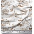 thumbnail image 1 of Soimoi Poly Georgette Fabric Yacht & Architecture Structure Architectural Print Fabric by The Yard 52 Inch Wide, 1 of 3
