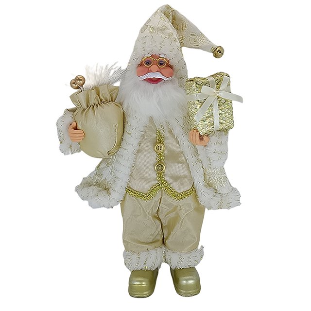 HEVIRGO Adorable Santa Claus Shape Doll Decor Christmas Style Handmade Fabric Doll Model for Party