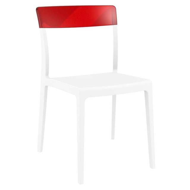 Pemberly Row Chaise de Salle à Manger pour Patio Intérieur/extérieur en Blanc Transparent Rouge