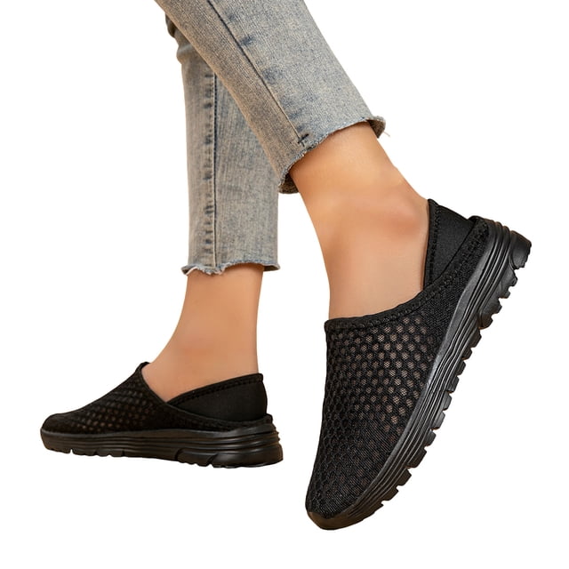 Womens Slip on Sneakers Breathable Mesh Mules Comfort Outdoor Backless Clogs Driving Sandals Walking Shoes