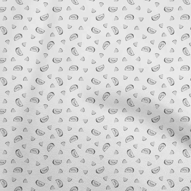 oneOone Tissu Jersey Coton Gris Motif Melon D\'eau Tissu au Mètre 58 Pouces de Large