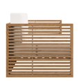 thumbnail image 4 of Modway Carlsbad Causeuse de Patio Moderne en Teck/tissu, Blanc/naturel, 4 of 10