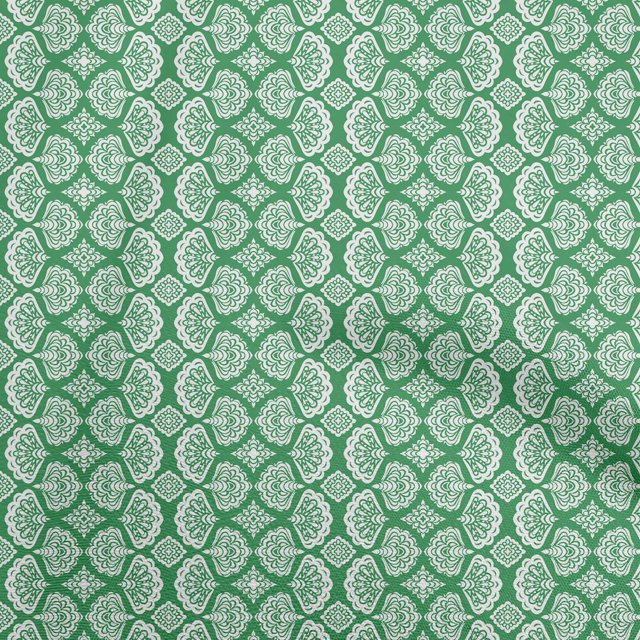 oneOone Silk Tabby Green Fabric Asian Block Sewing Material Print Fabric by The Yard 42 Inche Wide-9615