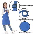 thumbnail image 2 of TOPTIE 6 Pack Kids Aprons with Pocket & Adjustable Strap, Child Chef Bib Apron for Kitchen Cooking Baking Painting-Blue-XL, 2 of 7
