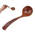 thumbnail image 4 of Long Handle Spoon, Glossy Edges Multifunctional Wooden Spoon Scratch Resistant With Hanging Hole For Food Stirring Type 1, 4 of 8