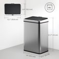 thumbnail image 3 of HOMCOM 10.6 Gallon Automatic Garbage Can, Touchless Trash Can, Silver, 3 of 9