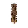 thumbnail image 2 of BLISSFUL STEP Women's Open Toe Platform Stiletto Heel Cage Heeled Sandals Leopard 7, 2 of 7