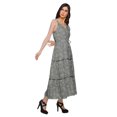 thumbnail image 3 of Moomaya Robe Longue Maxi pour Femmes en Coton Imprimé à Bretelles Spaghetti et Col en V, 3 of 6
