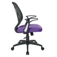 thumbnail image 4 of Screen Back Chair with Purple Mesh Flip Arms and Silver Accents, 4 of 8