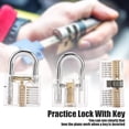 thumbnail image 3 of 3 Pcs Transparent Padlock Set Pick Cutaway Practice Lock With Key Removing Hook Kit Tool, 3 of 8