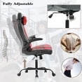 thumbnail image 4 of BestOffice Ergonomic High-Back Gaming Chair, Racing Style Swivel Office Chair with Adjustable Headrest & Lumbar Support, PU Leather, Red, 4 of 6