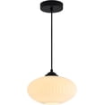 thumbnail image 1 of KCO Lighting Modern Large Milk Glass Pendant Light Mid Century Black Hanging Lamp, 1 of 7