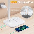 thumbnail image 2 of LED Desk Lamp for Office Home, Height Adjustable Architect Desk Light with USB Adapter, Stepless Dimming 50 Lighting Modes, Eye Caring Double Head Computer Desk Lamp for, 2 of 7
