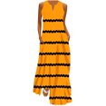 thumbnail image 1 of Dvkptbk Women's 2024 Robes d'Été Mode à Rayures Imprimées Sans Manches à Col en V à Étages Fluides Robe de Plage Vacances Fête Longue Robe Débardeur Maxi, 1 of 5