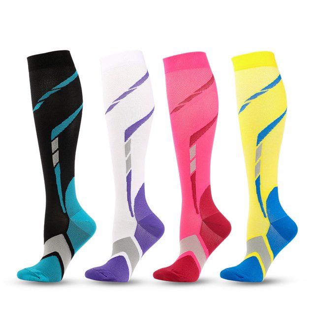 6 Paires de Bas de Compression pour Femmes Hommes Circulation 20-30 mmHg Bas de Compression pour Course Infirmière Enflure Voyage Vol