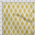 thumbnail image 4 of oneOone Polyester Spandex Yellow Fabric Argyle Craft Projects Decor Fabric Printed By The Yard 56 Inch Wide, 4 of 4
