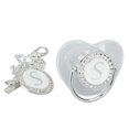 thumbnail image 4 of With Silicone Baby Pacifier Silver A-Z Letters Safe BPA Free One Piece Seamless Pacifier with Lid for Infant 6-18 Months, 4 of 7