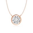 thumbnail image 1 of Angara Collier en Diamant Naturel - Collier Solitaire en Diamant Rond Serti Clos en Or Rose 14 K pour Femmes, 1 of 10