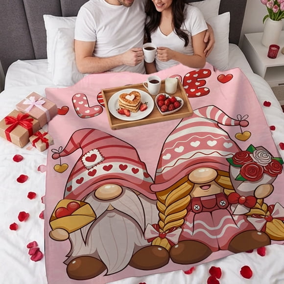 Fleece Throw Blanket Soft Flannel Blanket for Couch | Warm Decorative Bed Blanket for Sofa Chair Living Room Bedroom | Lightweight Cozy Travel Blanket for Camping Office Car | Valentines Day Christma