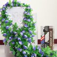 thumbnail image 3 of 2Pcs Artficial Small Rose Rattan Imitation Flower Hanging Vine Fake Plant Decoration for Home Wedding Party, 3 of 7