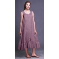 thumbnail image 2 of Bimba Nuisettes en Coton Mauve Abstraites Imprimées pour Femmes Robe Sans Manches Tenue de Nuit Robe Maxi Petite, 2 of 6