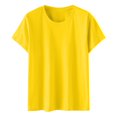 thumbnail image 4 of AherBiu T-Shirts pour Femmes Grande Taille à Col Rond, Coupe Ample, Basiques, Manches Courtes, Hauts d'Été, Entraînement, Gym, Athlétiques, Tee-Shirts, 4 of 5