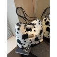 thumbnail image 2 of Women's Winter Plush Simple Large Pocket Shoulder Bag, Leopard Print Fashionable Handbag, 2 of 5