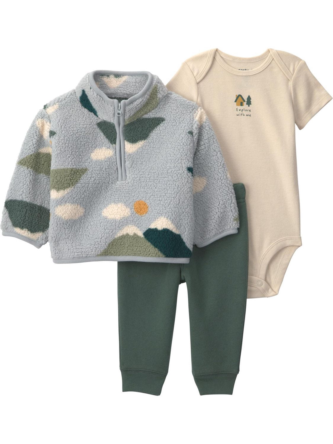 Carter's Child of Mine Baby Boy Landscape 3-Piece Cardigan Set