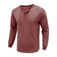 thumbnail image 4 of Innerwin Blouse Long Sleeve Mens Summer Tops Beach Solid Color Casual T Shirts Rust Red L, 4 of 6
