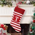 thumbnail image 3 of ﻿Holiday Time 19 inches Knit Monogram Stocking with letter "T", Red/White Striped, 3 of 3