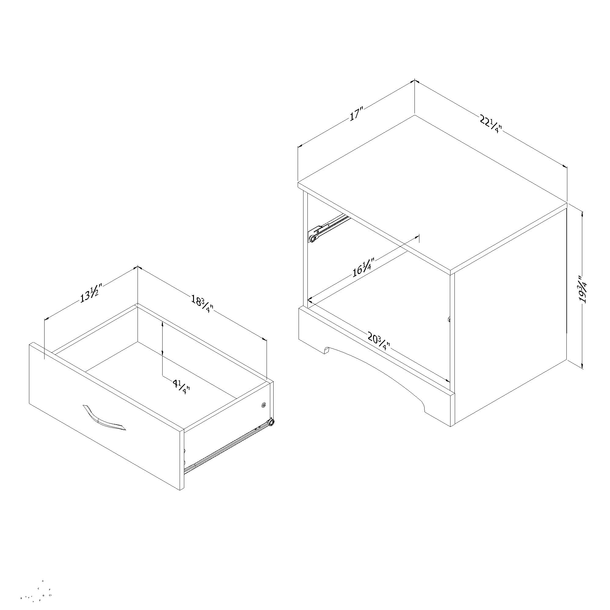 Table de chevet 1 tiroir pour Adulte, fini Blanc solide, collection Step One de Meubles South Shore