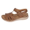thumbnail image 1 of Muffin Faux Leather Round Toe Black Platform Straw Mesh Wedge Casual Sandals, 1 of 8