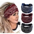 thumbnail image 1 of Boho Bandeau Headbands Wide knotted Floral Printed Head Bands, 1 of 4