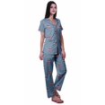 thumbnail image 3 of Moomaya Ensemble de Pyjama en Coton Imprimé à Col Cranté, Boutonné, pour Femmes, Tenue de Nuit, 3 of 6
