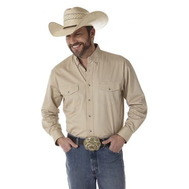 Wrangler Men's Painted Desert Basic Shirt, Tan, Large