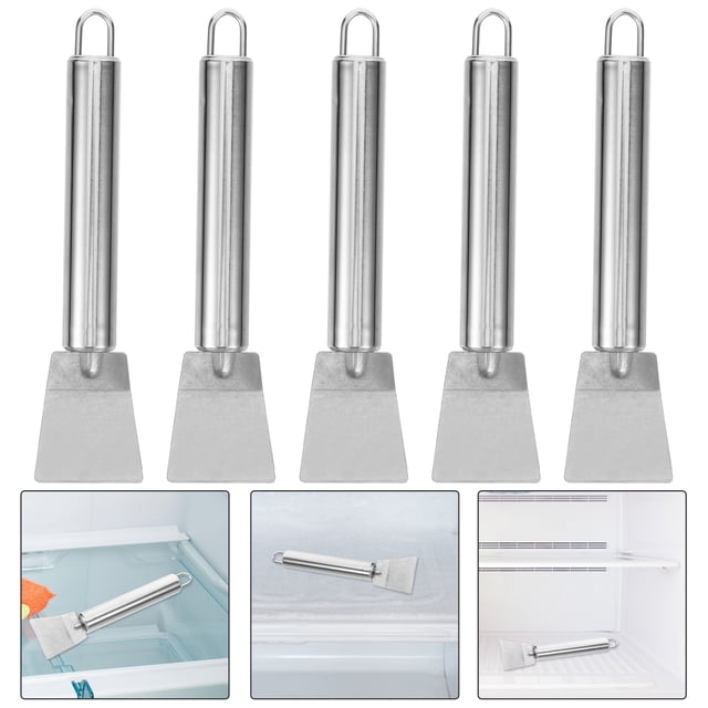 OULII 5Pcs Ice Shovel for Home and Office Use with Stainless Steel and Ergonomic Design Silver
