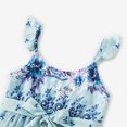 thumbnail image 3 of PatPat Family Matching Light Blue Tee and Flowy Floral Shirred Back Belted Strap Dress, 3 of 4