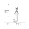 thumbnail image 3 of Diamond2Deal 14K White Gold Block Letter J Initial Pendant for Women, 3 of 6