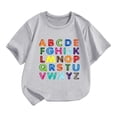 thumbnail image 1 of MEZZALL T-Shirt Décontracté pour Enfant Manches Courtes Col Rond Imprimé Dessin Animé Confortable Polyvalent Quotidien pour Tout-Petit, Gris, 8-9 Ans, 1 of 4