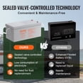 thumbnail image 3 of VEVOR Deep Cycle Battery, 12V 200 AH, AGM Marine Rechargeable Battery, High Self-Discharge Rate 1400A Current, for RV Solar Marine Off-Grid Applications UPS Backup Power System, Tested to UL Standards, 3 of 9