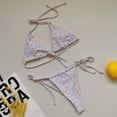 thumbnail image 4 of DPTALR Women Sexy Solid And Printed Swimwear Bikini Split Swimsuit Set, 4 of 5