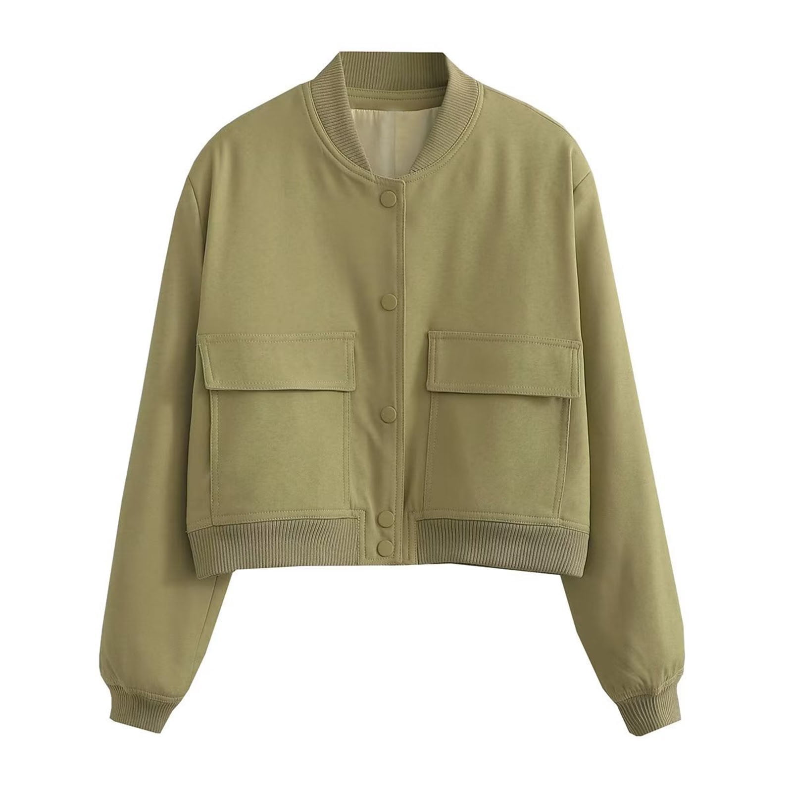EQWLJWE Summer Saving Clearance ! Women'S Flying Bomber Jacket With Large Pockets Windproof And Warm Jacket
