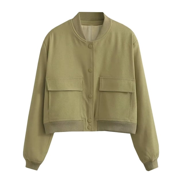 EQWLJWE Summer Saving Clearance ! Women'S Flying Bomber Jacket With Large Pockets Windproof And Warm Jacket