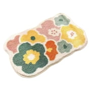 Floral Bath Mat Absorbent Non Bathroom Rug Soft Microfiber Floor Mat for Tub Shower Living Room Entryway