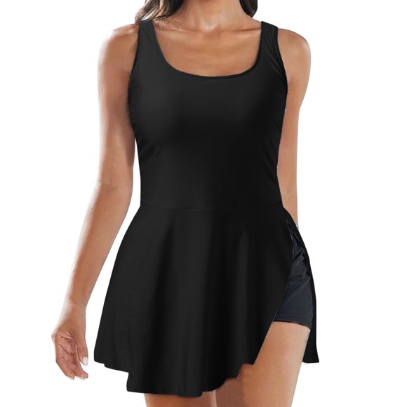 FhsagQ Swimsuit Sets for Women Bodysuit Full Women's Plus Size Swimsuit Two Piece Belted Tankini Top With Swimming Trunks Women Swimsuit Sets 2 Piece Swimsuit Sets Black XXXXL