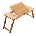 thumbnail image 4 of GROWTH TANK Foldable Table Laptop Lap Desk Rectangle Bamboo Portable Stand Adjustable Angle for Camping Balconies Computer Outdoor Picnic Light Brown Large, 4 of 9